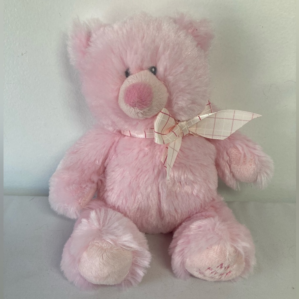 Baby Ganz Pink My First‎ Teddy Bear 9” Plush Stuffed Animal Girl Bow